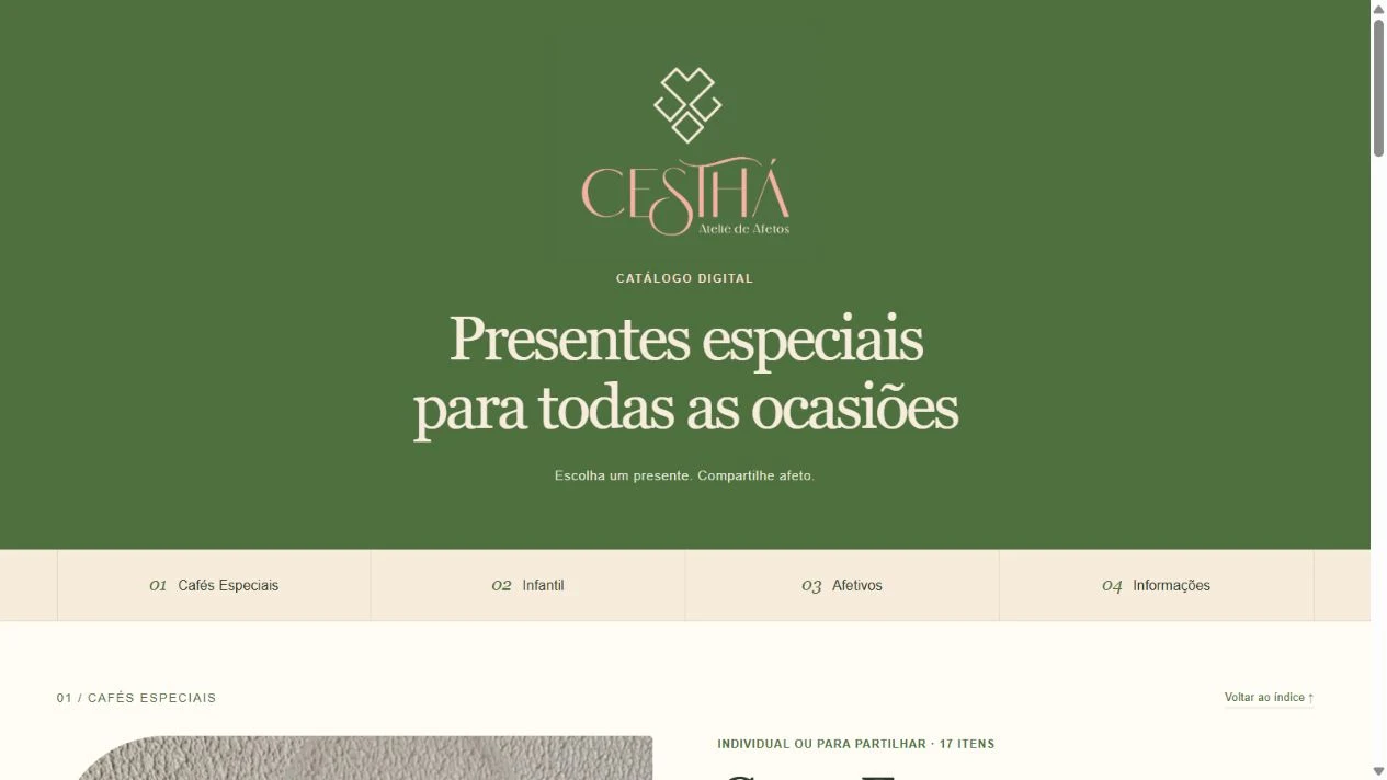 Captura real do site Cesthá